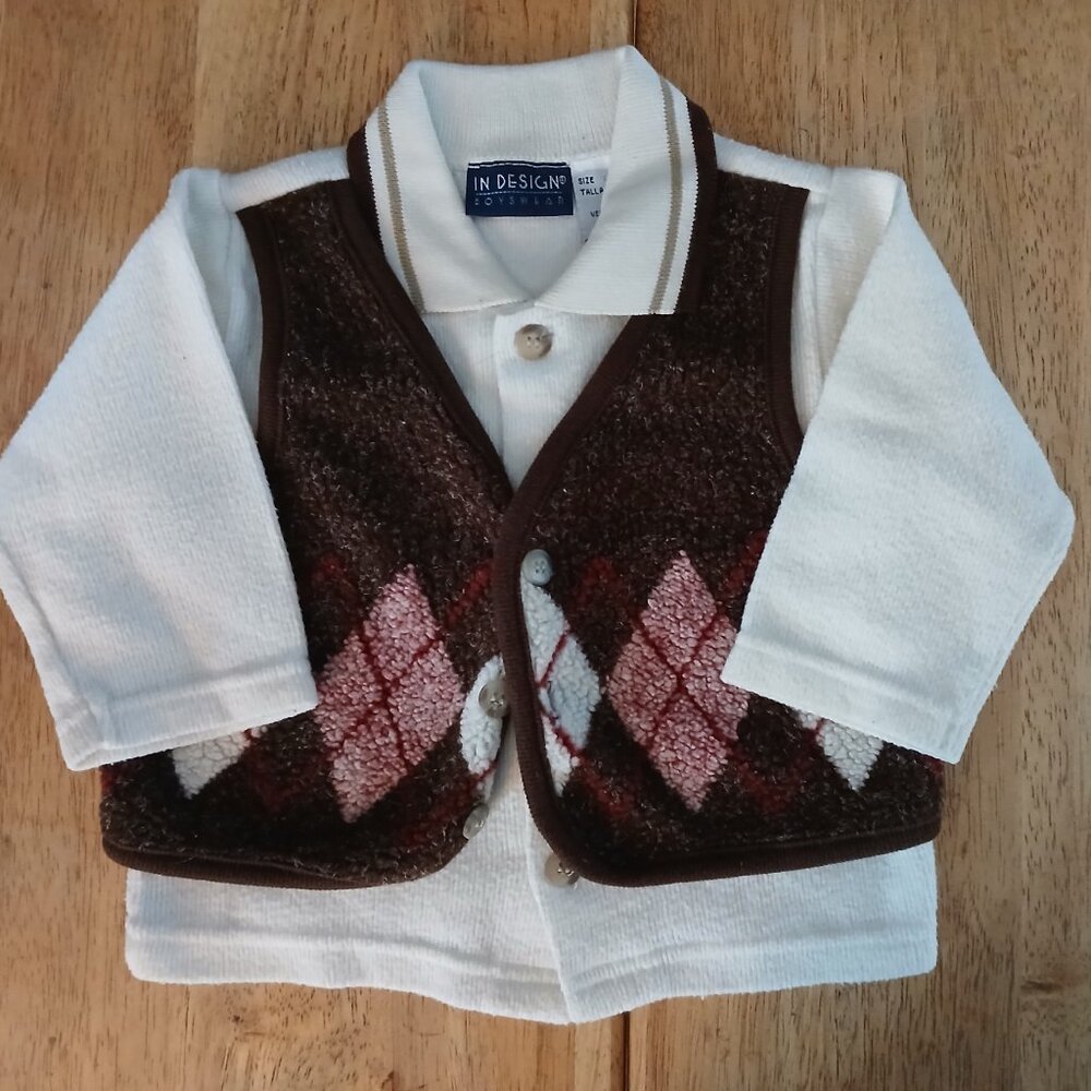 INDESIGN BOYSWEAR 2 pc look L/S top sz 6/9 mos. boys